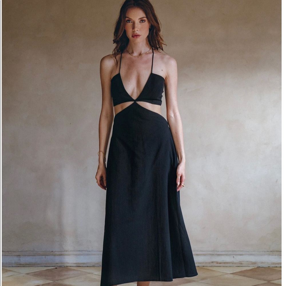 Pampelone Cosette Linen Midi Dress